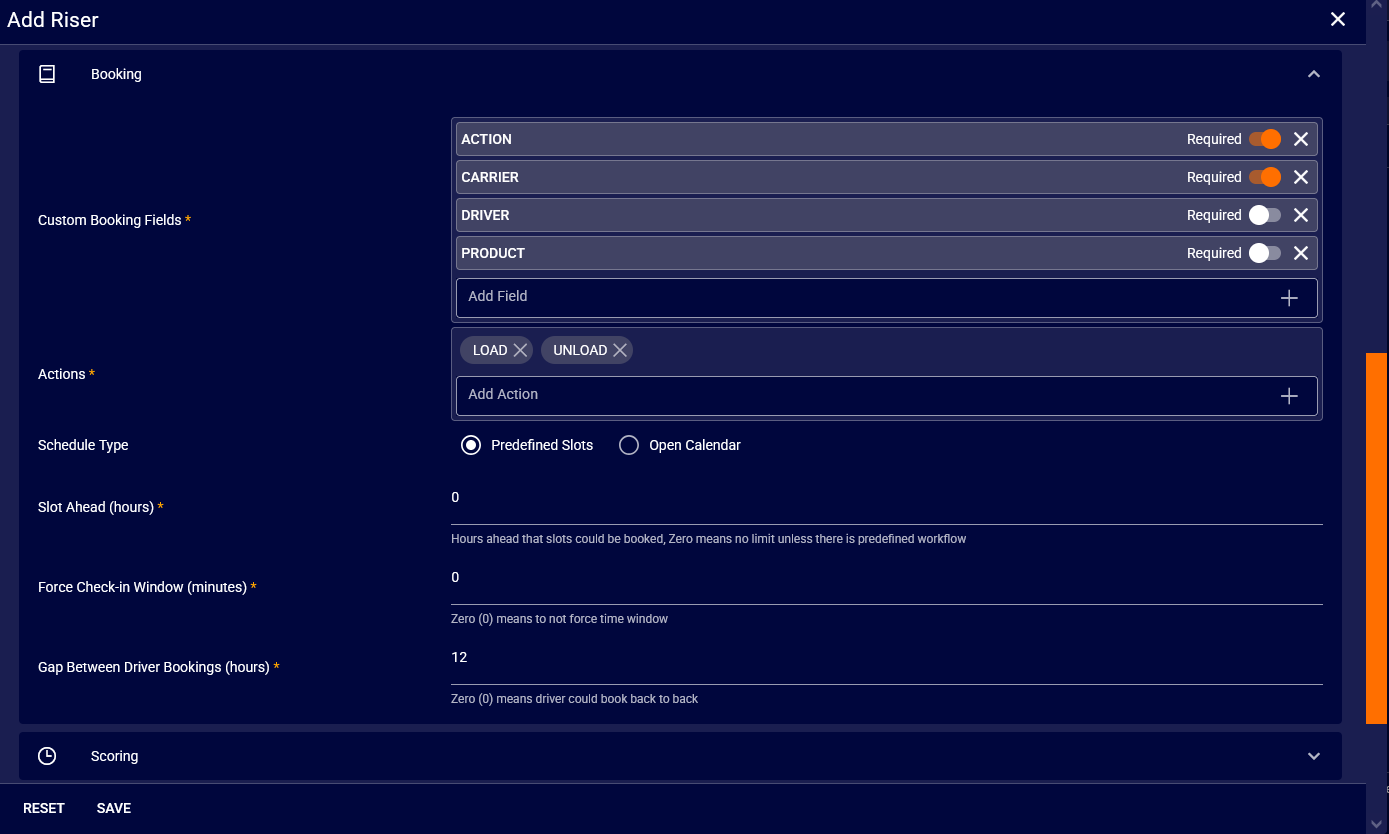 Riser Management - Wheelhouse Docs