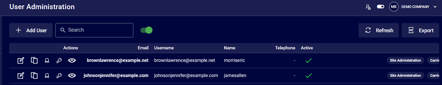 User Administration - Wheelhouse Docs